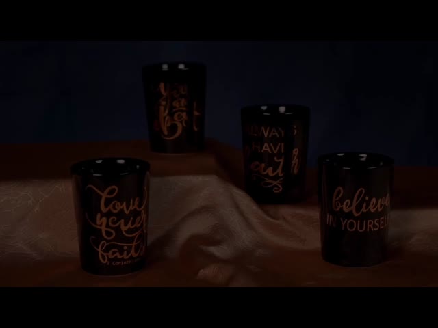 Dia 6.2*5.1cm 8.1cmH 120ml Souvenir coffee mug with laser decal unique design for home goods store