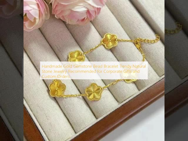 18k gold  AU750 bracelet womens Gold Gemstone Bead Bracelet Trendy Natural Stone Jewelry Recommended for Corporate Gifts and Custom Orders