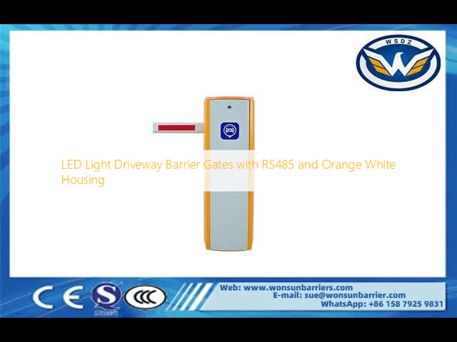 LED Light Driveway Barrier Gates with RS485 and Orange White Housing