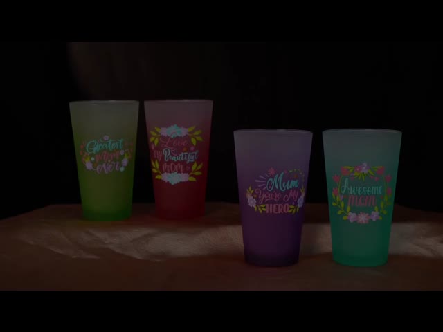 Frosted Color Sprayed Mother's Day Cup With Decal Fired 500ml