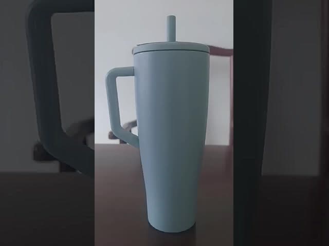 Cross-border Ice Cup 304 Stainless Steel Insulated Flask With Straw Outdoor Large-capacity Handle Car Tumbler