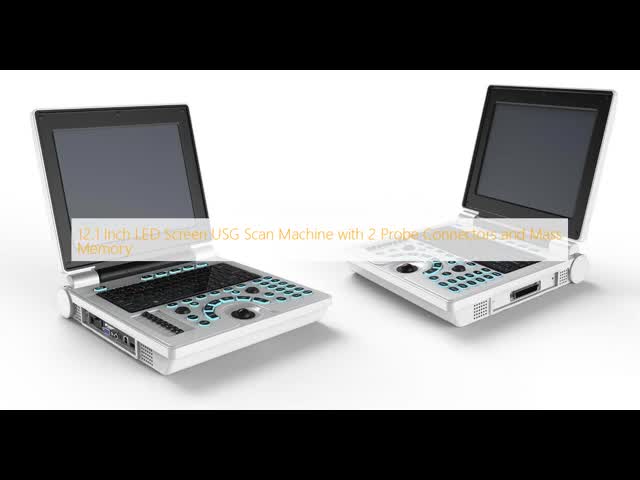 12.1 Inch LED Screen USG Scan Machine with 2 Probe Connectors and Mass Memory