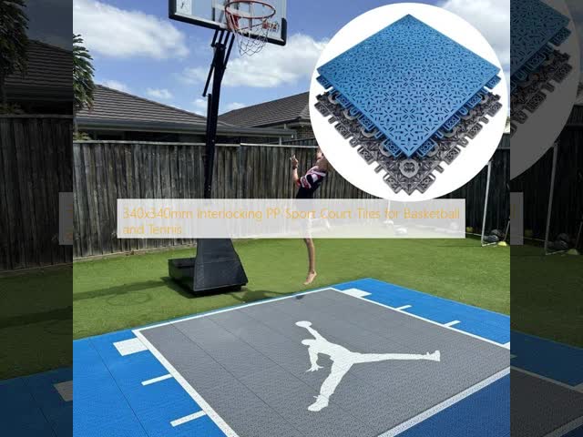 340x340mm Interlocking PP Sport Court Tiles for Basketball and Tennis