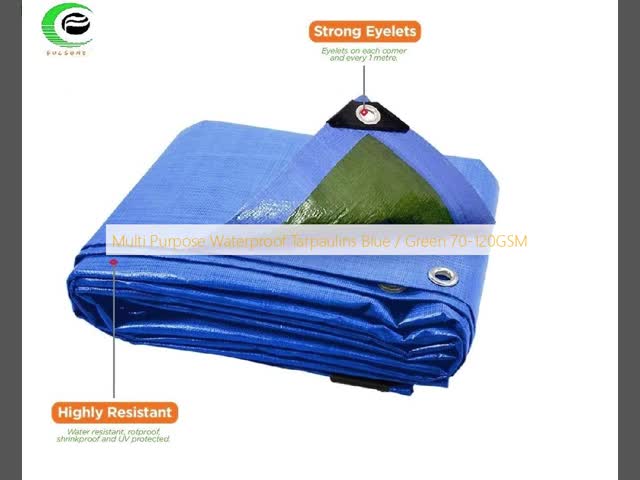 Multi Purpose Waterproof Tarpaulins Blue / Green 70-120GSM