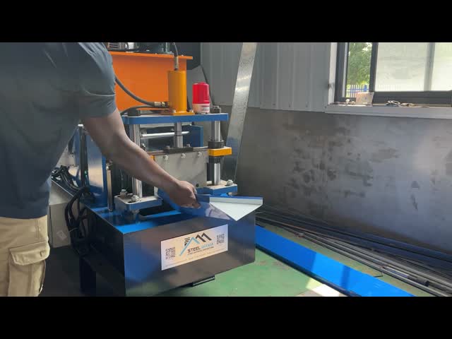 Color Steel Tile Roof Ridge Cap Roll Forming Machine PLC Control Hydraulic Cutting Steel Profile