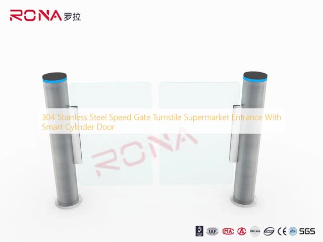 304 Stainless Steel Speed Gate Turnstile Supermarket Entrance With Smart Cylinder Door