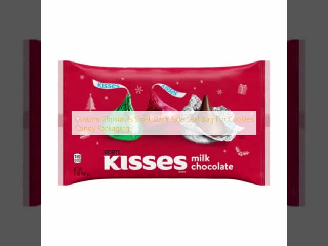 Custom Christmas Small Back Side Seal Bag For Cookies Candy Packaging