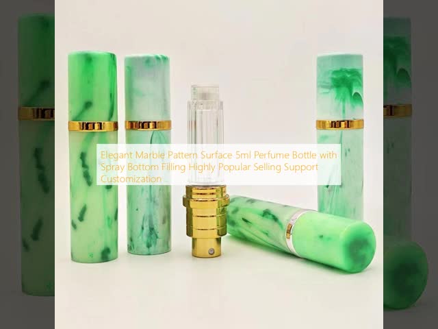 Elegant Marble Pattern Surface ABS 5ml Perfume Bottle with Spray Bottom Filling Highly Popular Selling Support Customization