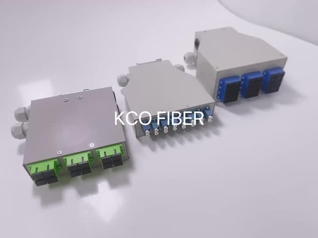 KCO-DINRAIL-SC-OM3-12 Din Rail Fibre Optical Splice Terminal Box For Multimode OM3 SC Adapter