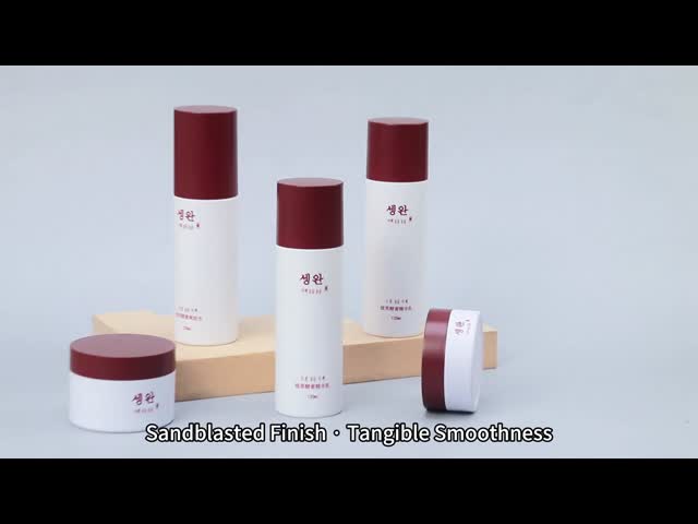 Recyclable PET Cosmetic Bottle Set with 30g and 50g Cream Jars and 120ml Lotion Bottles Featuring Silk Screen Printing