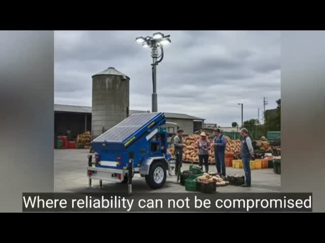 Mobile Surveillance Tower CCTV Parking Lots Security Telescopic Light Tower 7mast Lifting Solar Light Tower