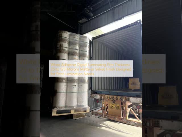 White Adhesive Digital Laminating Film with 25 to 125 Microns Thickness and Matte or Velvet Finish