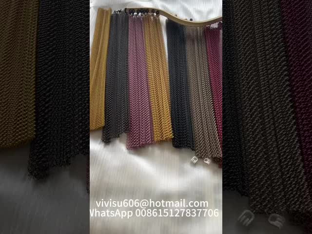 Diamond Hole Metal Mesh Curtains In Black For Club Space Divider 1.2mm