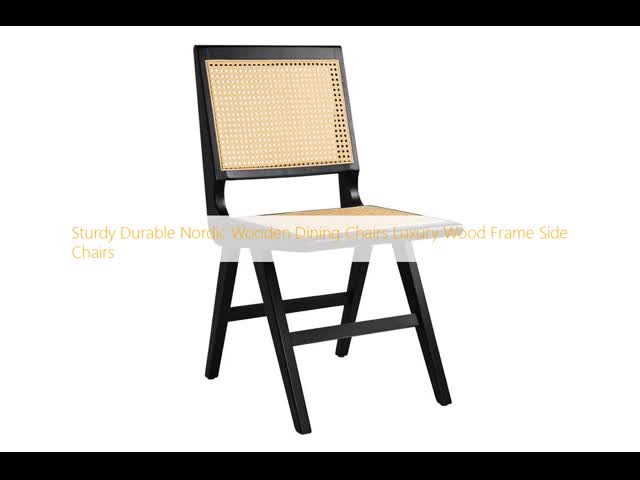Sturdy Durable Nordic Wooden Dining Chairs Luxury Wood Frame Side Chairs