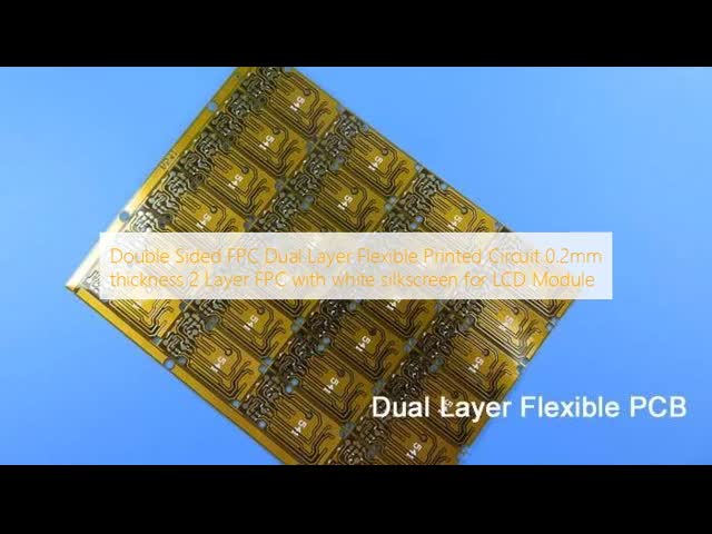 Double Sided FPC Dual Layer Flexible Printed Circuit 0.2mm thickness 2 Layer FPC with white silkscreen for LCD Module