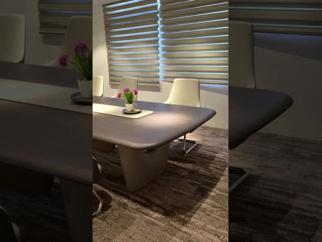 2.4M Wood Meeting Room table Rounded Triangle Boardroom Long Conference Tables