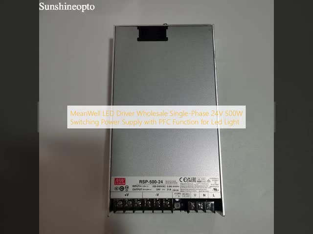MeanWell LED Driver Wholesale Single-Phase 24V 500W Switching Power Supply with PFC Function for Led Light