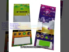 Custom Printed Holographic Mylar Bag  Resealable Biodegradable Packaging for Food Snack Bags