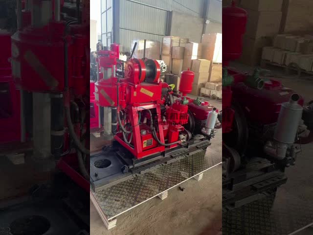 Yellow Color 75mm Core Drill Rig With BW 160 Mud Pump 130 Meters Depth Diesel Engine