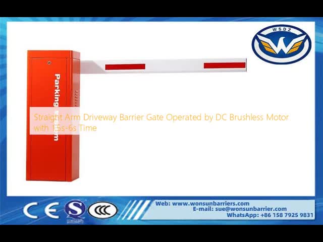 Straight Arm Driveway Barrier Gate Operated by DC Brushless Motor with 1.5s-6s Time