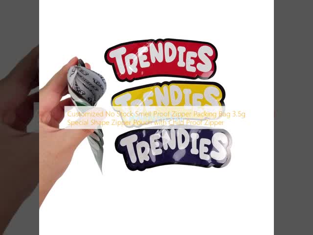 Custom Special Shape Mylar Zipper Bags 3.5g 7g 14g Smell Proof Resealable Holographic Food Grade Packaging