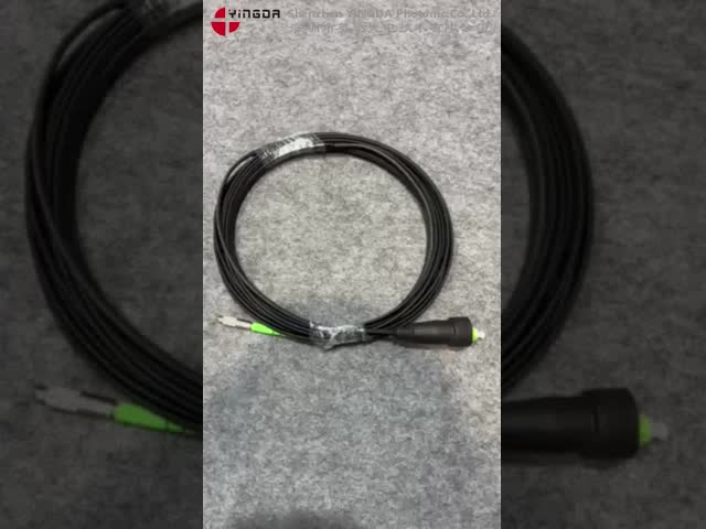 Pushable Pre-connector SC/APC Metal Connector  Fiber Patch Cord Black For Through The Duct And Wall FTTH