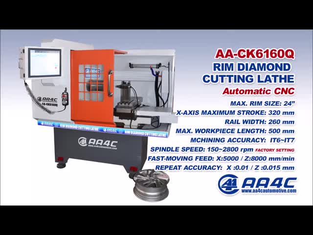 AA4C Automatic Car Alloy Wheel Rim Diamond Cutting machine Rim Refurbish CNC lathe wheel straightening repair machine AA-CK6160Q