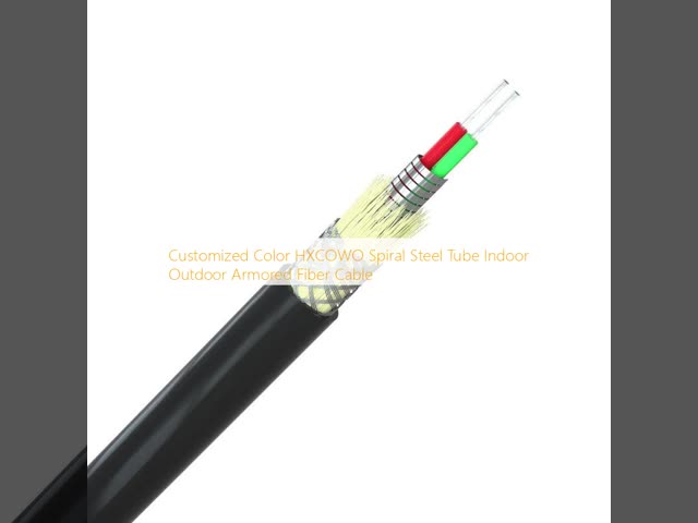 Customized Color HXCOWO Spiral Steel Tube Indoor Outdoor Armored Fiber Cable