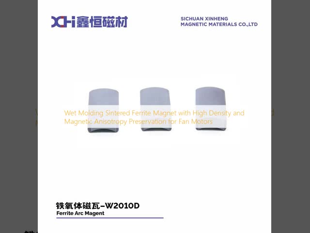 Wet Molding Sintered Ferrite Magnet with High Density and Magnetic Anisotropy Preservation for Fan Motors