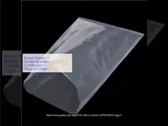 Food Grade Thick 0.015mm 0.15mm Poly Plastic Bag Flat LDPE HDPE