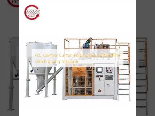 PLC Control Carton Folding Gluing Machine Starch gluing machine
