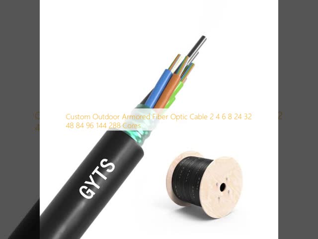 Custom Outdoor Armored Fiber Optic Cable 2 4 6 8 24 32 48 84 96 144 288 Cores