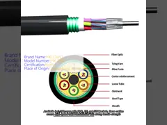 Custom Outdoor Armored Fiber Optic Cable 2 4 6 8 24 32 48 84 96 144 288 Cores