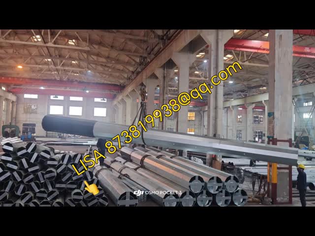 70FT 2-Segments Q355B Dodecagonal Hot Dip Galvanized Transmission Steel Poles with Bitumen Painting and Sack Wrap