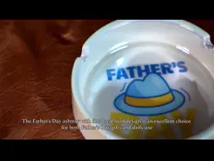 Fathers Day ashtray with decal fired Dia 10*8.9cm 3.3cmH commemorative for souvenir wholesale shop