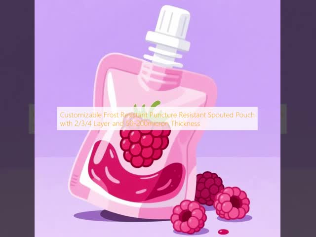 Customizable Size Plastic Spout Juice Pouch Frost Resistant Flexible Spout Sachet