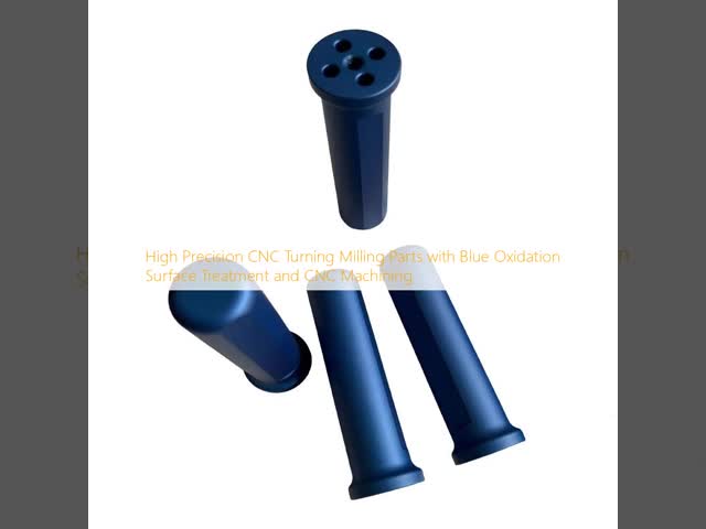 High Precision CNC Spare Parts with Blue Oxidation Surface Treatment and Customized Size Options