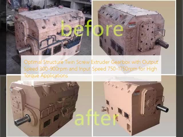 Optimal Structure Twin Screw Extruder Gearbox with Output Speed 300-900rpm and Input Speed 750-1750rpm for High Torque Applications video