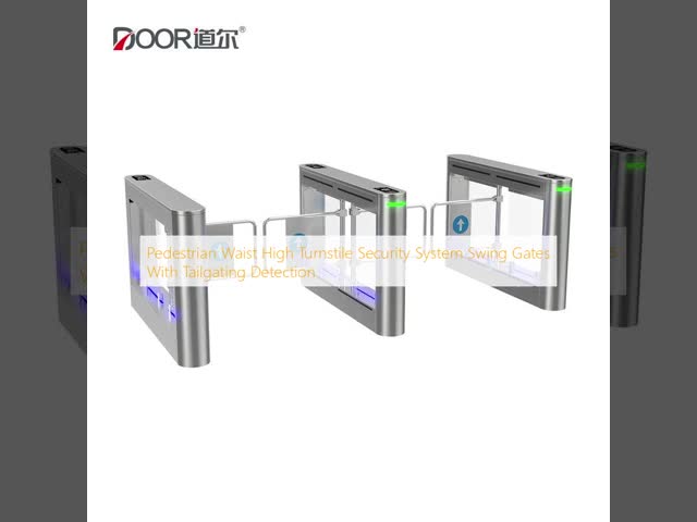 Pedestrian Waist High Turnstile Security System Swing Gates With Tailgating Detection