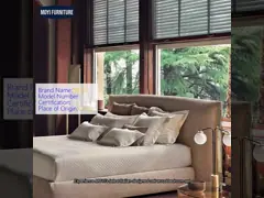 China OEM Accepted Modern King Size Bed Frame Upholstered Wooden Queen Double Bed Frame for Hotel Bedroom supplier