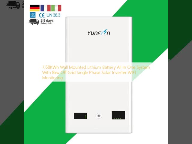 7.68KWh Wall Mounted Lithium Battery All In One System With 8kw Off Grid Single Phase Solar Inverter WIFI Monitoring