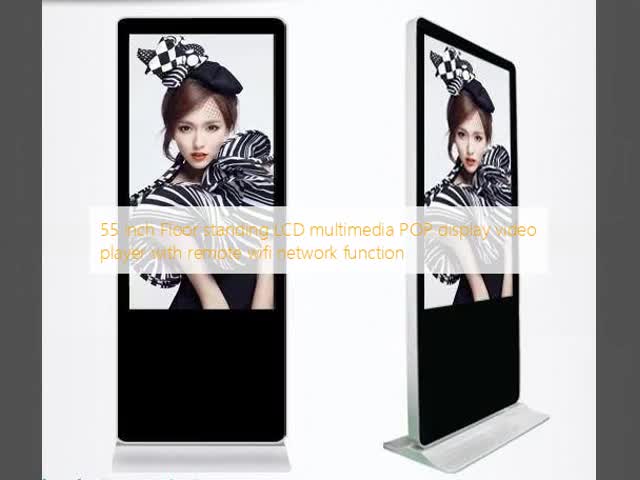 55 inch Floor standing LCD multimedia POP display video player with remote wifi network function