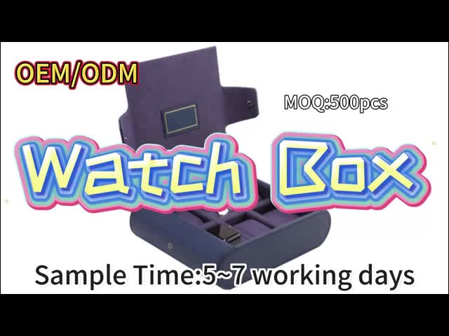 Handmade Luxury Logo Travel Watch Box Leather Velvet Lining 6 Slots Watch Case