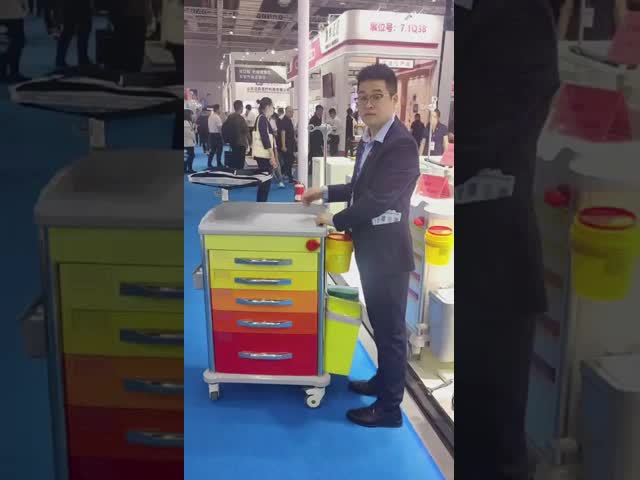 Aluminum frame emergency cart  Nursing Trolley Crash Medical Cart