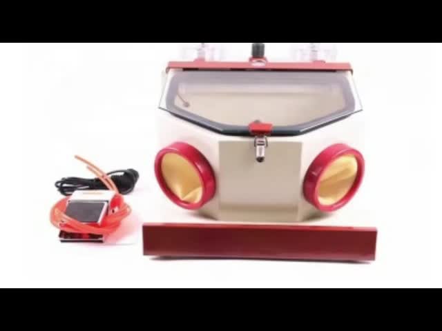 Large Window Twin Pen Dental Sandblaster With Drawer Powerful Dental Lab Equipment