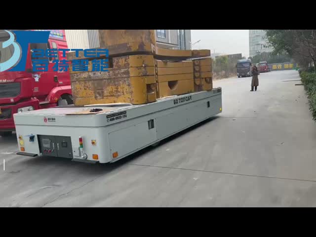 Trackless Omnidirectional Transfer Cart Offering Longitudinal and Transverse Mobility with Automatic Stop Safety Detection