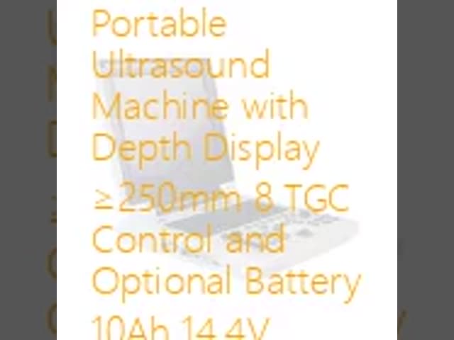 Portable Ultrasound Machine with Depth Display ≥250mm 8 TGC Control and Optional Battery 10Ah 14.4V