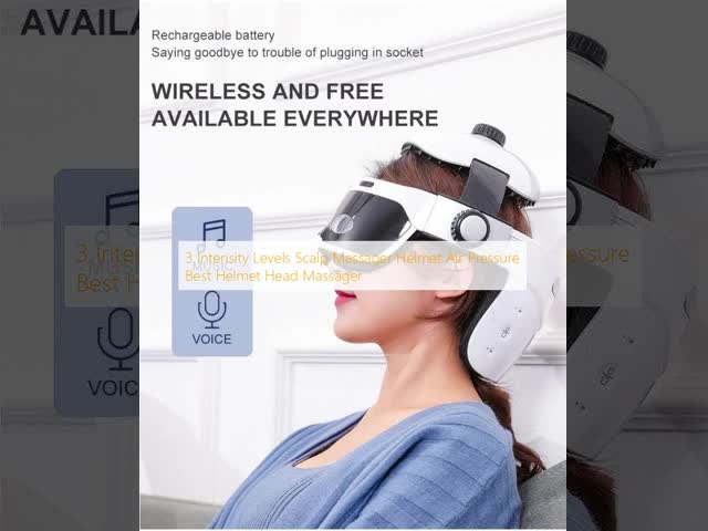 3 Intensity Levels Scalp Massager Helmet Air Pressure Best Helmet Head Massager