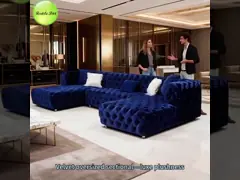 Velvet Oversized Sectional: Full-Tufted, Modern Art Accent – Ideal for Luxe, Bold Contemporary Interiors