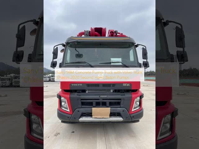 Sany 62M Concrete Pump Truck with 170 m³/h Output and 13.5 MPa Pressure on Volvo Chassis